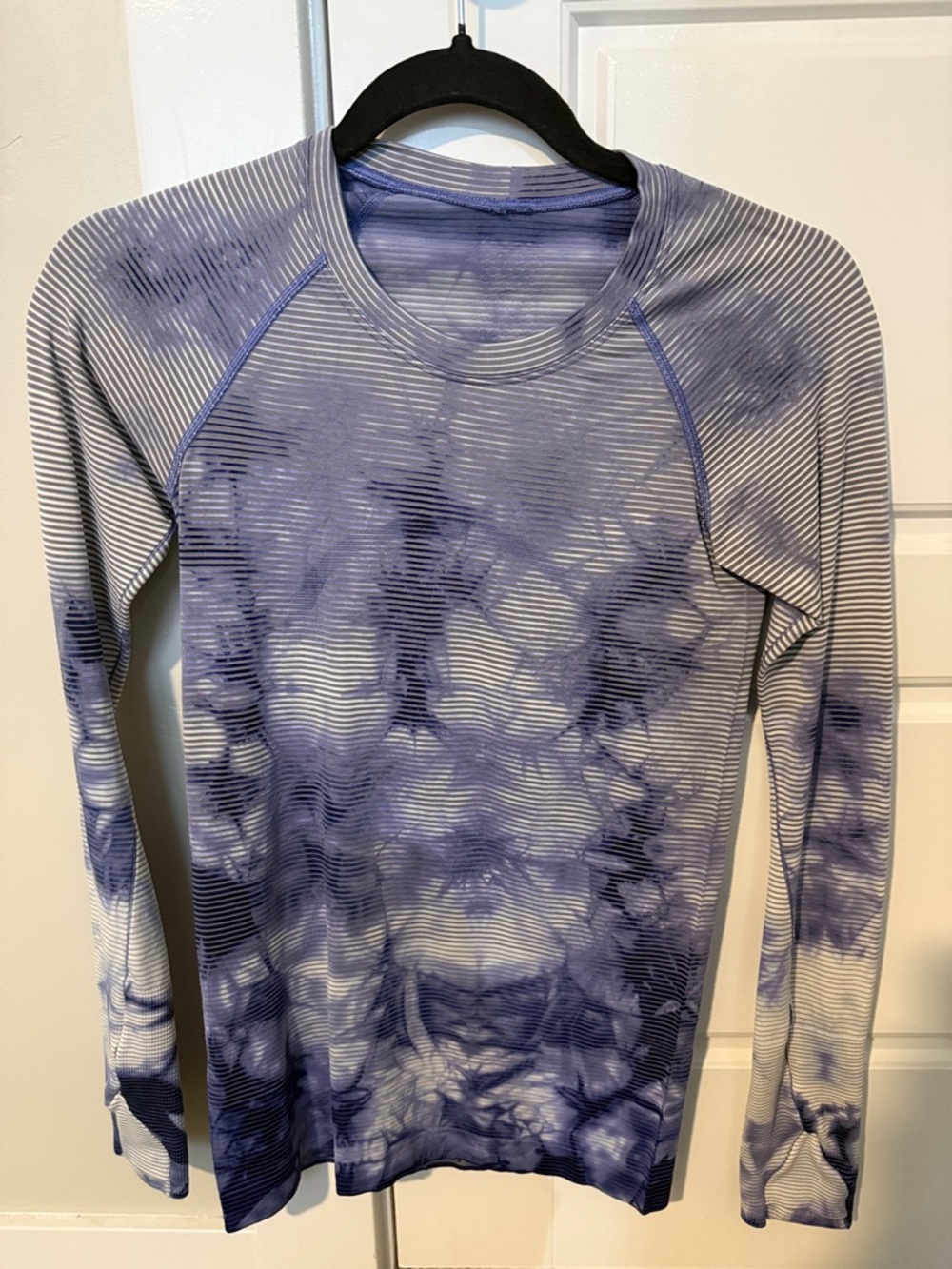 lululemon athletica Women's Long Sleeve Tie-Dye Active Top in Purple and White